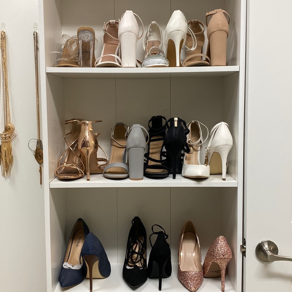 Shoes. Used and new. Mostly size 8 and couple of size 9s.